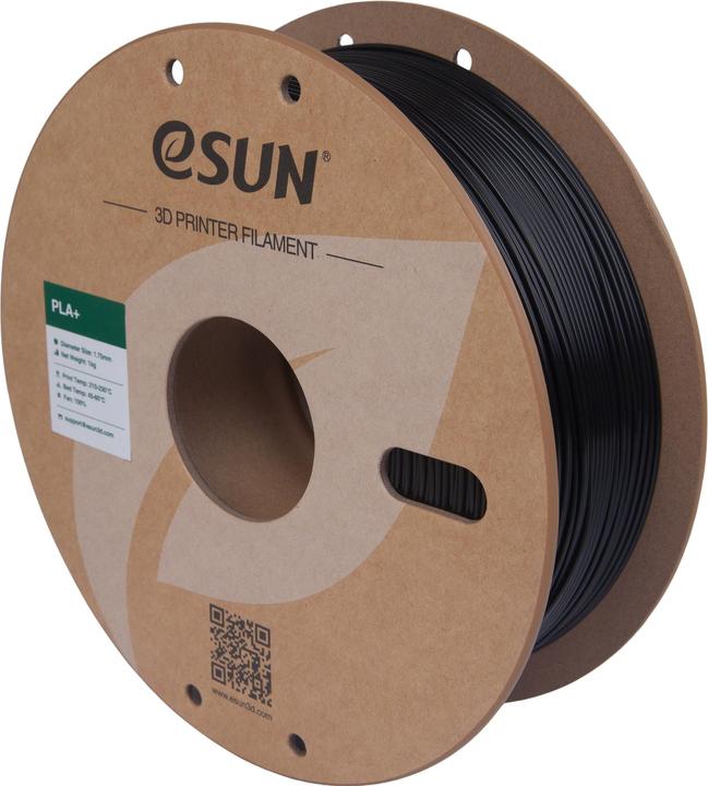 eSUN PLA+ 1.75mm Schwarz 1Kg (PLA+, 1.75 mm, 1000 g)