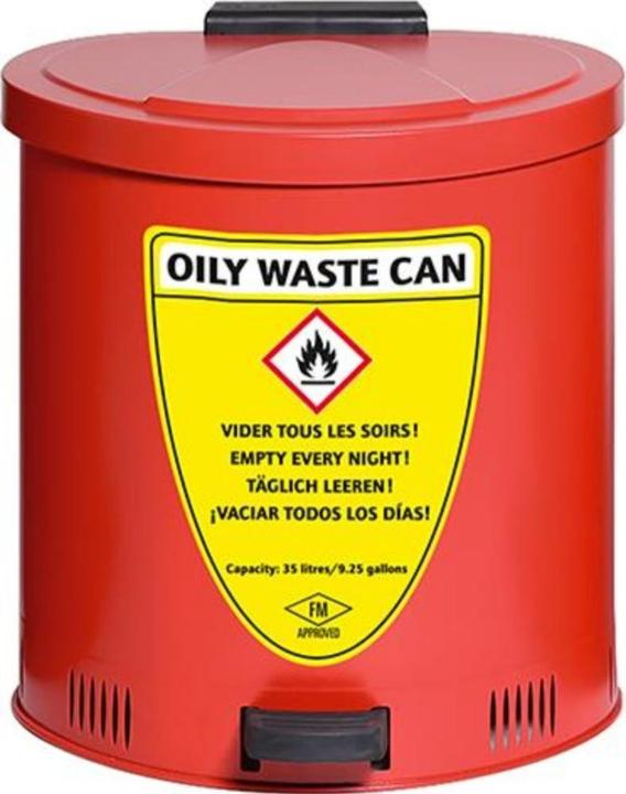 Produktbild asecos Putztuch Sammelbehälter Stahlblech rot 35 Liter (35 l)