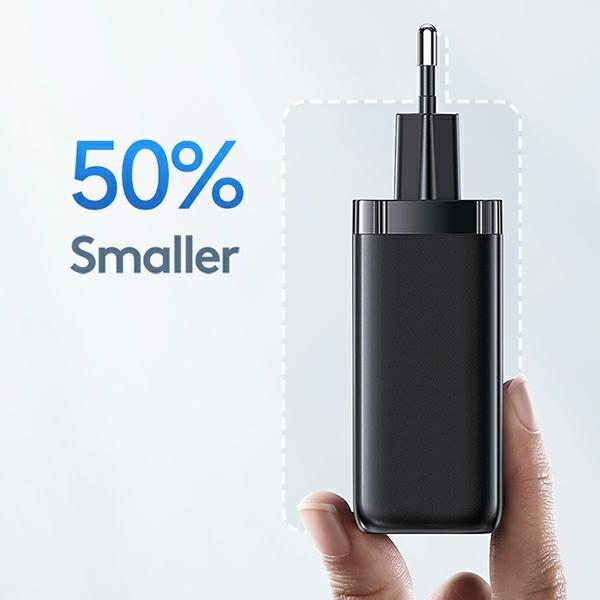 Actual product image Usams Ład. siec. 1xUSB-C+1xUSB T47 65W PD Fast Charging Super Si biały/white CC153TC02 (US-CC153) (65 W, 1 portion)