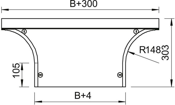 Actual product image OBO Bettermann OBO DFAA 500 A2 cover for add-on branch piece 500mm V2A