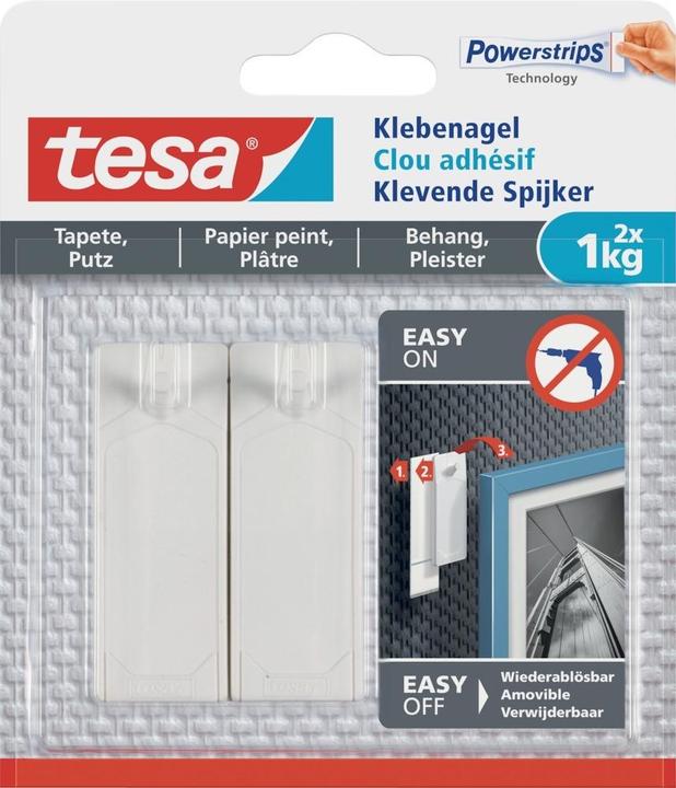 Actual product image tesa Adhesive nail wallpaper & plaster height adjustable