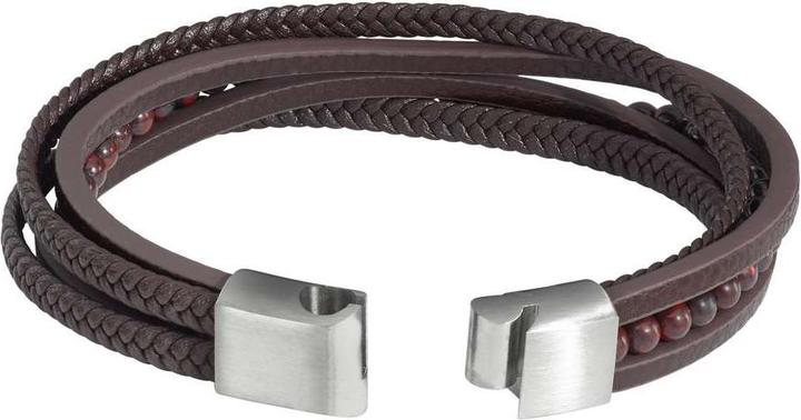 Image du produit Bijouteria Bracelet (21 cm, Cuir, Acier inoxydable, Jaspe)