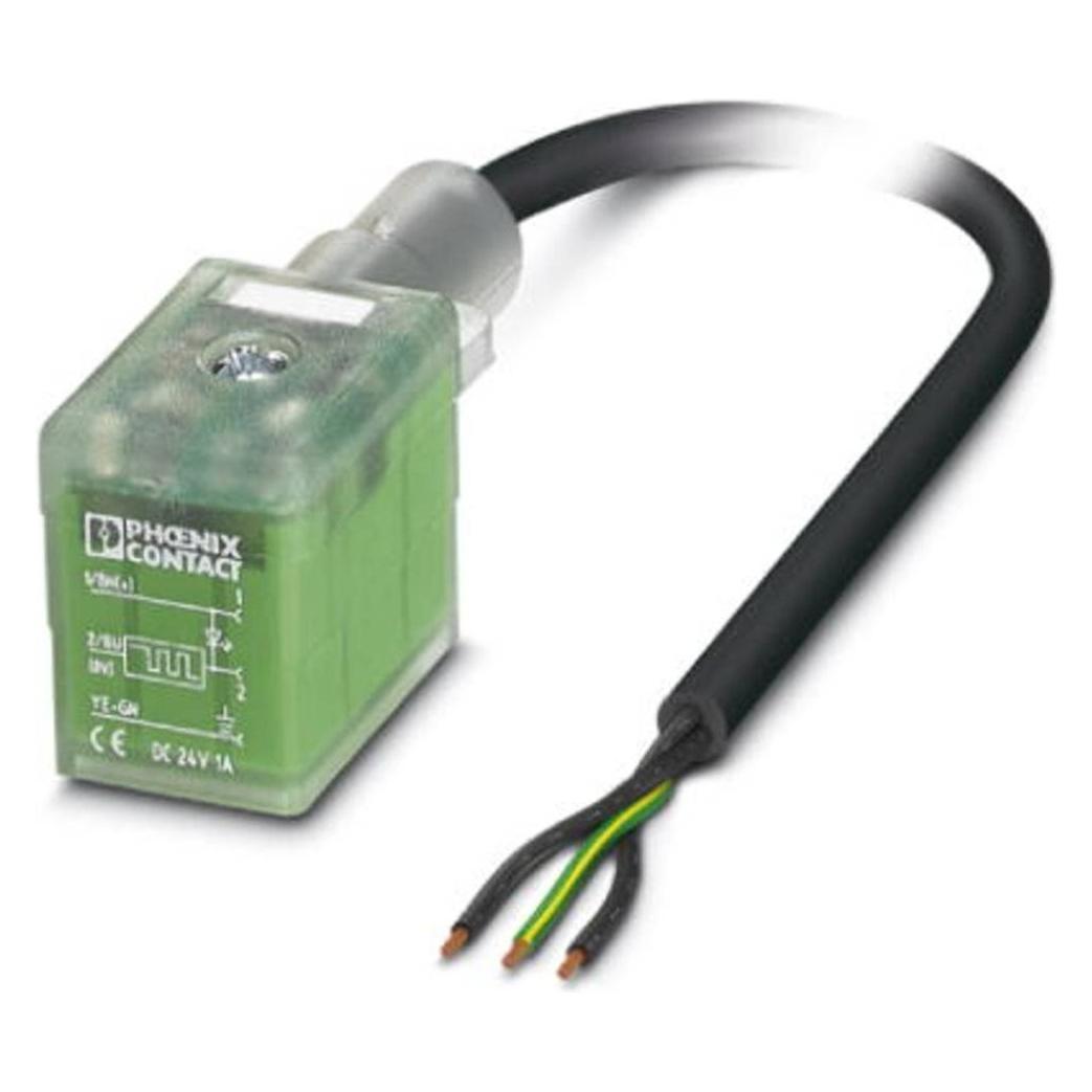 Phoenix Contact Ventilstecker mit angespritzter Leitung 1401340 Schwarz SAC-3P- 1,5-PUR/BI-1L-R-ES Inhalt: 1 St., Elektronikkabel + Stecker, Schwarz