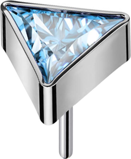 Produktbild Star Piercing Threadless dreieck silber Kristall aqua (ohne Messing, Titan)