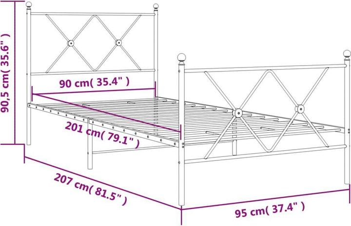 Image du produit vidaXL Bettgestell (90 x 200 cm)