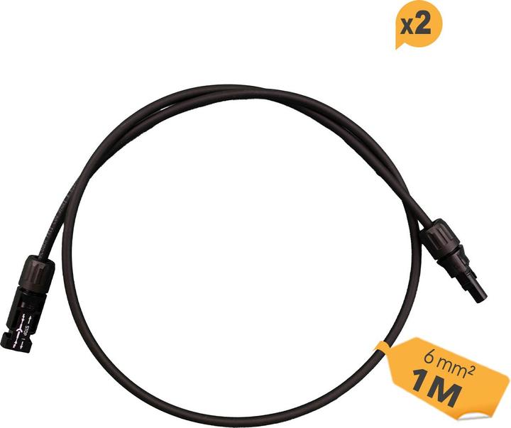 Actual product image HISkon 6mm² extension cable MC4 to MC4 plug - 1m