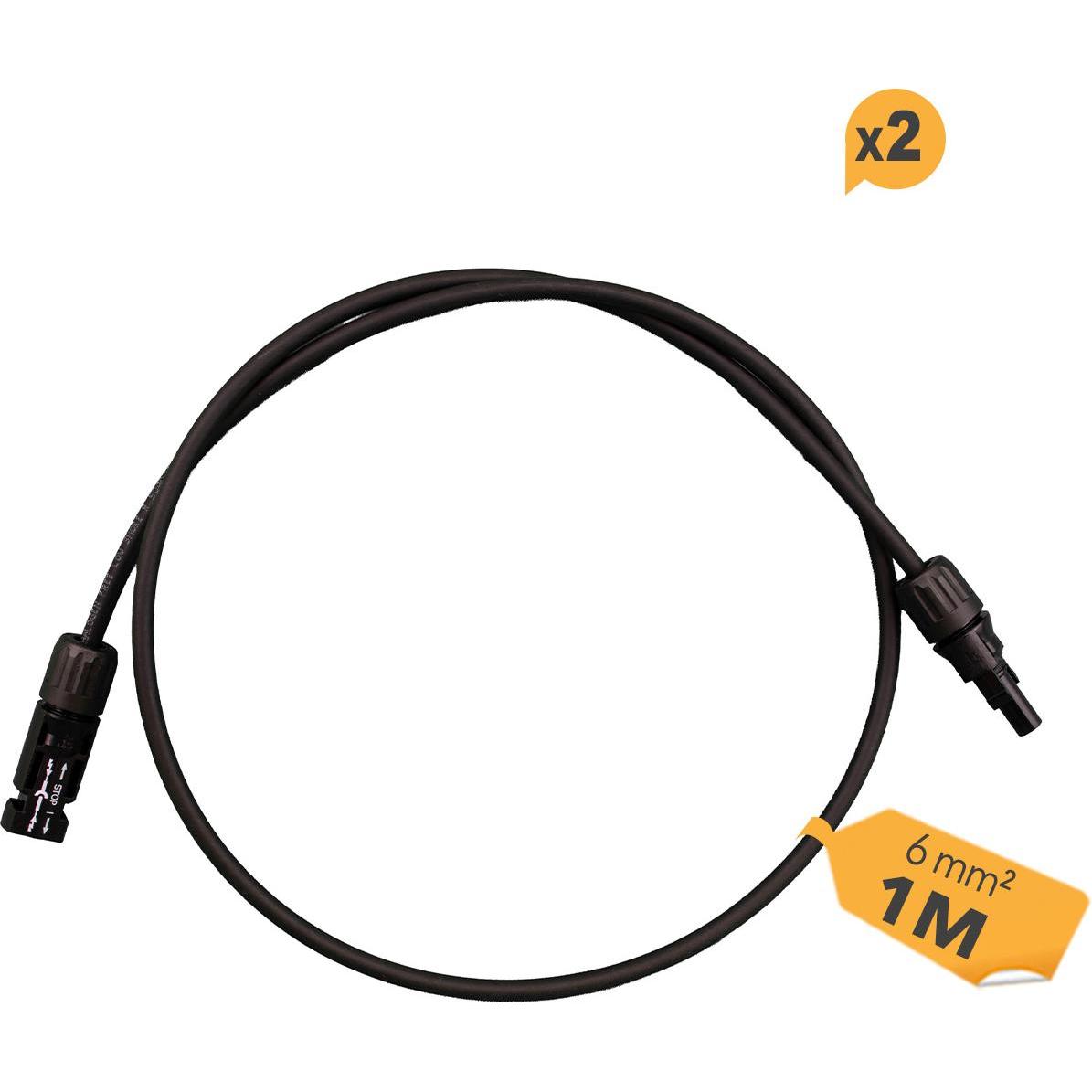 HISkon, Zubehör Solarenergie, 6mm² Verlängerungskabel MC4 auf MC4 Stecker - 1m