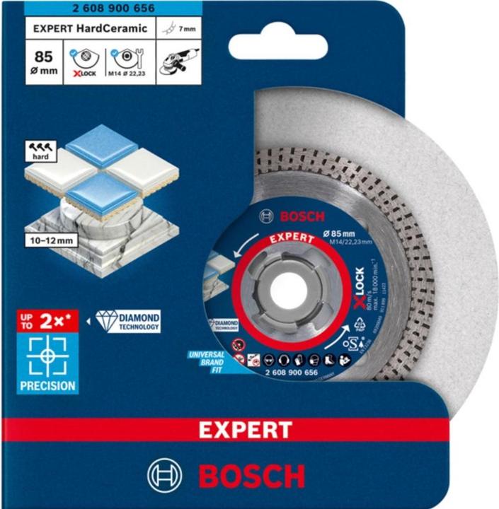Actual product image Bosch Professional Zubehör Expert HardCeramic X-LOCK diamond cutting discs, 85x 22.23 x 1.6 x 7 mm