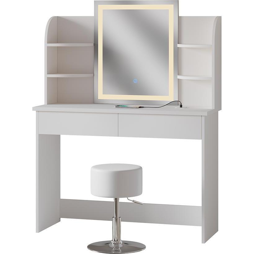 Vicco, Schminktisch, Charlotte mit Hocker und Beleuchtung (106 x 142 x 40 cm)