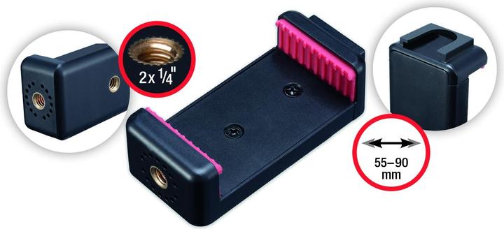 Produktbild Braun Photo BRAUN Tischstativ MT-27 VLOG mit Smartphone-Halterung inkl. Zubehörschuh (Kunststoff, Metall)