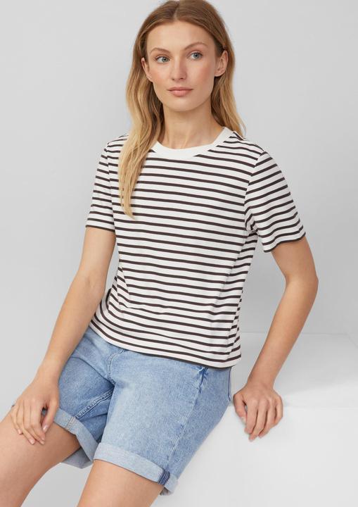 Produktbild S.Oliver T-Shirt Verkürztes T-Shirt aus Interlockjersey (34)
