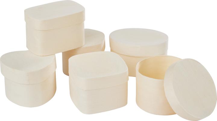 Produktbild VBS Spanschachteln "Formen", 6er-Set, 4-6 cm