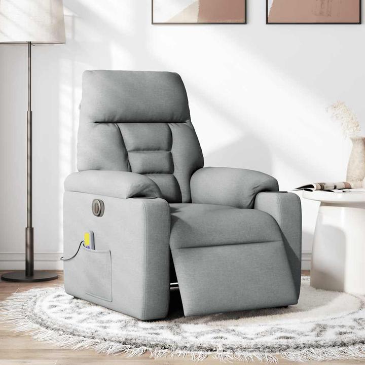 Image du produit vidaXL Fauteuil de massage électrique Tissu gris clair