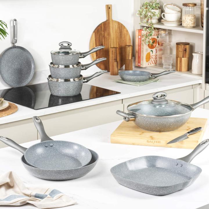Actual product image Salter BW02773G1EU7 Marblestone 28cm Griddle Pan (28 cm, Grill pan, Aluminium)