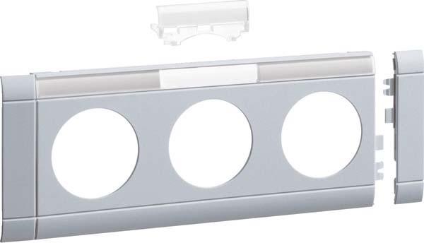 Actual product image Hager GB08031LAN Cover 3-fold STD OT 80mm, inset aluminium