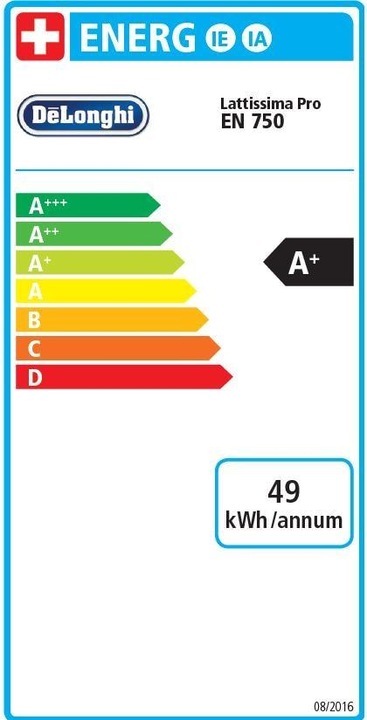 Energy Label De'Longhi Lattissima Pro (NESPRESSO Original)