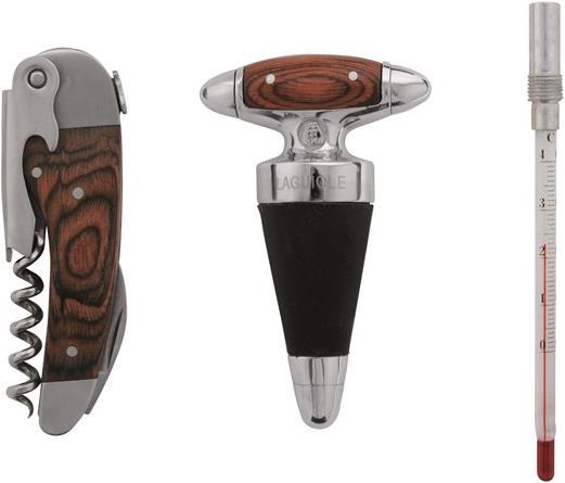 Laguiole Poison set (Bouchon de vin, Thermomètre à vin)
