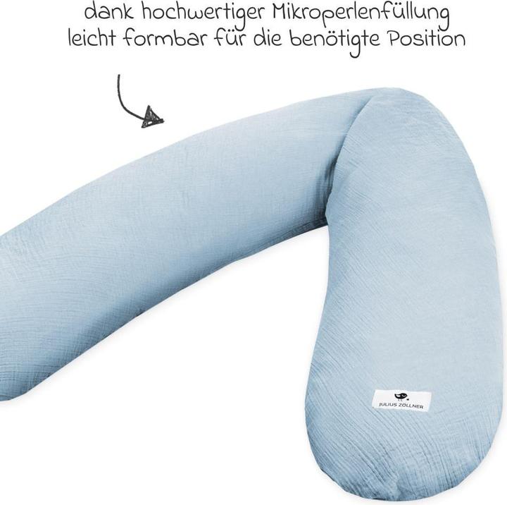 Actual product image Julius Zöllner Cotton muslin nursing cushion in denim (75 cm)