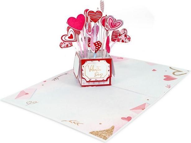 Produktbild MU Classic Pop-Up Valentinstags Glückwunschkarte - Herzen (1 Stk.)