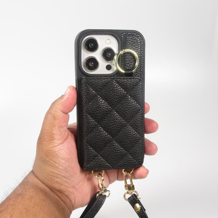 Produktbild PhoneLook Hülle Gepolstertes Leder mit Spiegel und Kartenfach grosse abnehmbare Riemen (Apple iPhone 15 Pro Max)