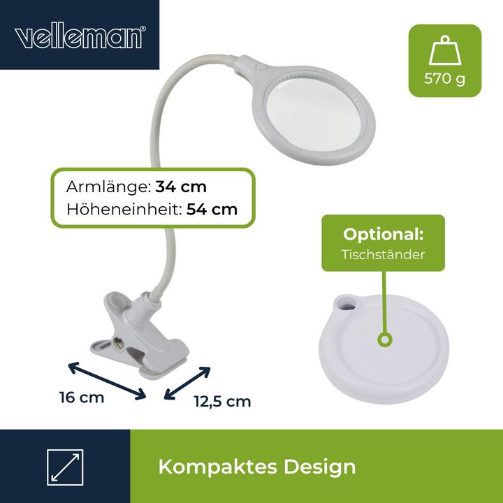 Immagine prodotto Velleman Lampada a lente d'ingrandimento