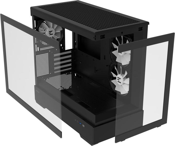 Actual product image Zalman GHE P30 micro-ATX case Tempered Glass Panoramic View - Black/White (mATX, Mini-ITX)