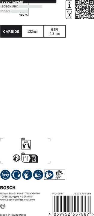 Actual product image Bosch Professional Zubehör EXPERT 'Fiber Plaster' T 341 HM Jigsaw blade, 3 pieces