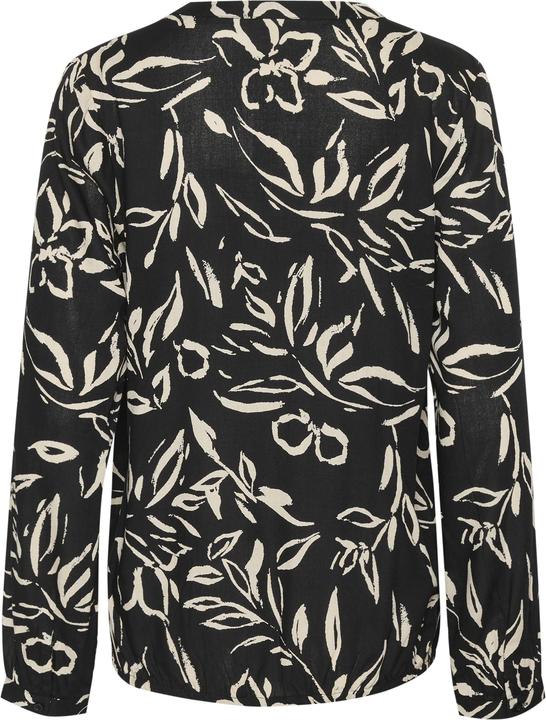 Black, sand painted flower