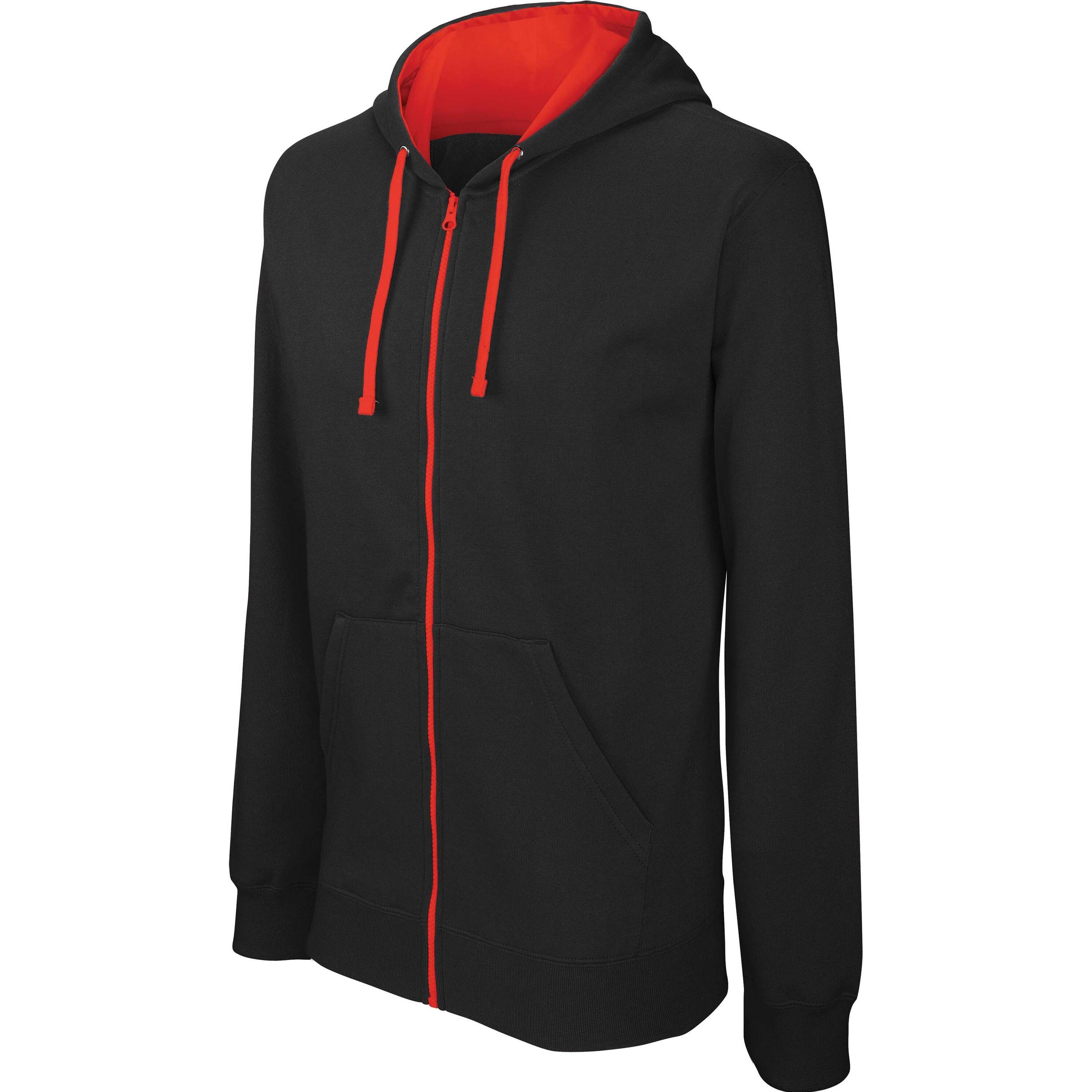 Kariban, Herren, Pullover, Contrastée, Schwarz, Rot, (XXL)
