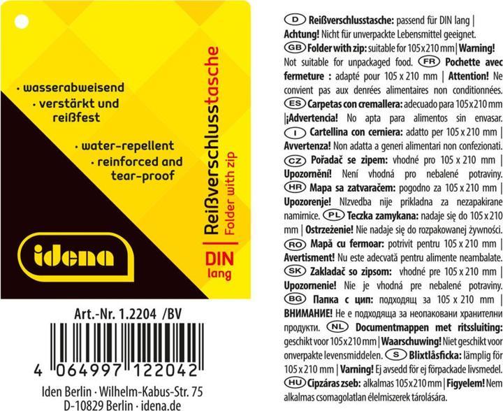 Image du produit Idena Pochette zippée DL Mesh blanc (DL, 1x)