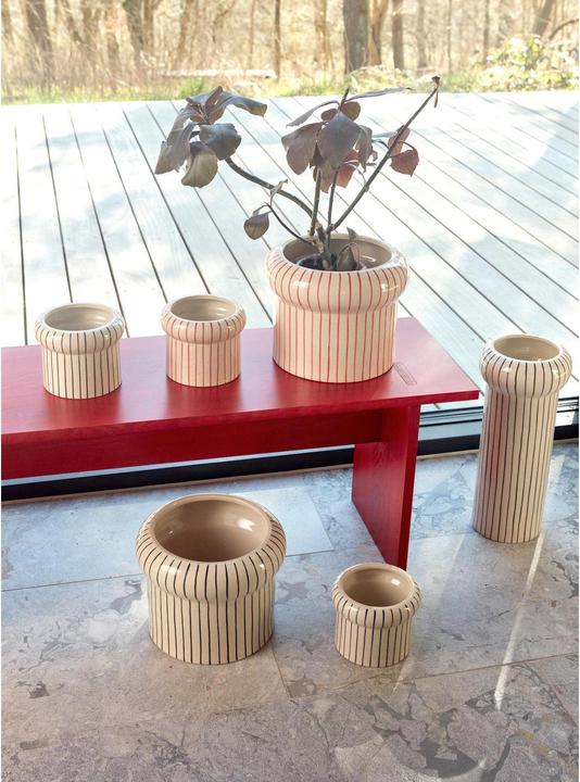 Produktbild Oyoy Vase Aki klein 13 cm, Alt Weiss/Dunkelgrün (1 x, 16 x 18 x 19 cm, 5.47 l)