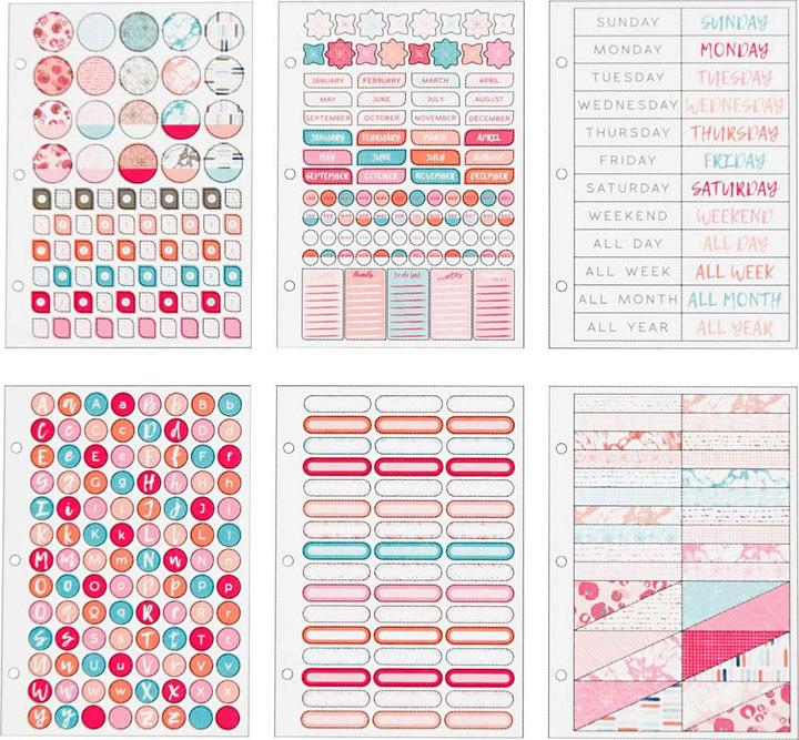 Actual product image Creativ Company Sticker book watercolour A5 for planner, 578 pieces.