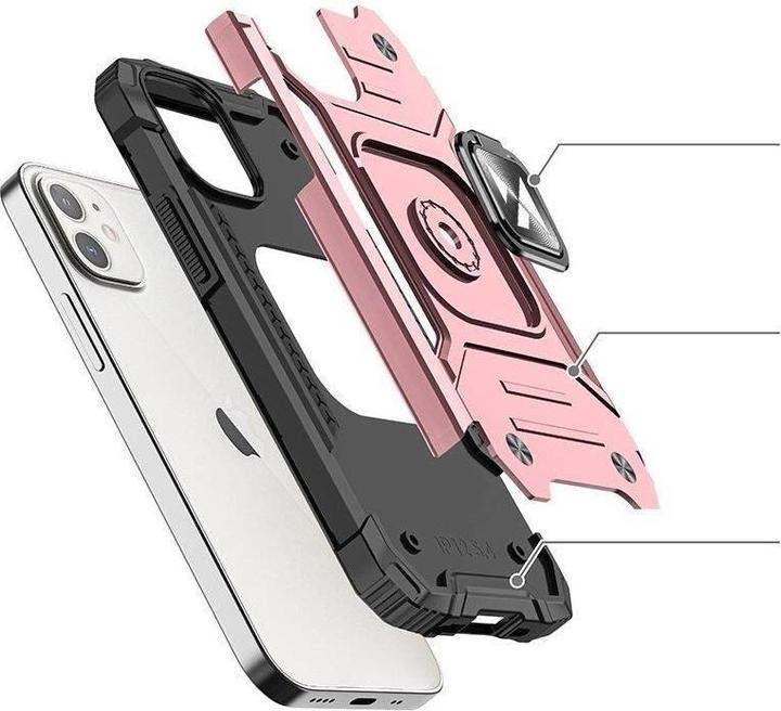 Actual product image Wozinsky Ring Armor case for iPhone 14 armored cover magnetic holder gold ring (Apple iPhone 14)