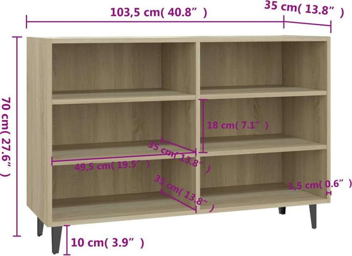 Image du produit vidaXL Sideboard (103.50 x 35 x 70 cm)
