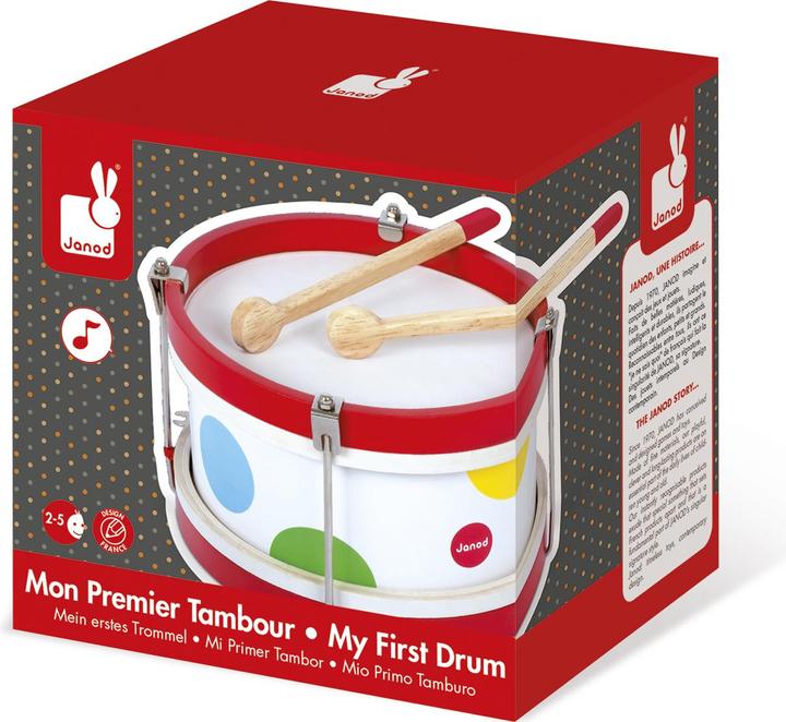 Actual product image Janod Confetti drum (Dutch, English, French, German, Italian, Spanish)