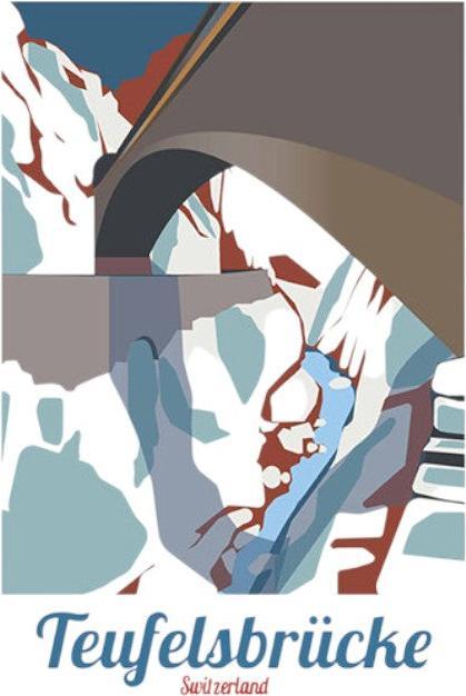 S.wert Design Postkarte Uri Teufelsbrücke