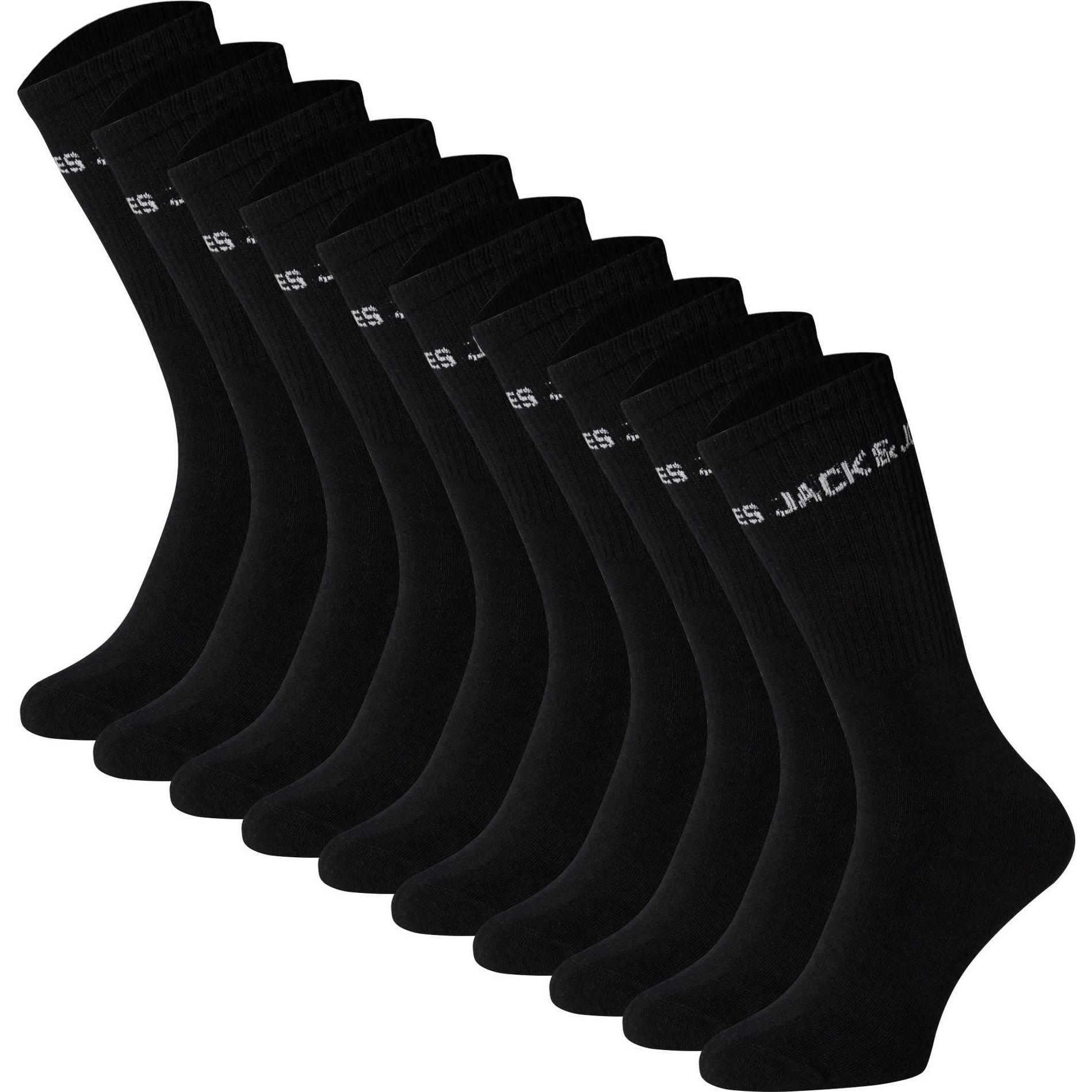 Jack & Jones, Jungen, Socken, Jacregen Tennis Socks 10 Pack Jnr Ln, Schwarz, (10er Pack, 33 - 37)
