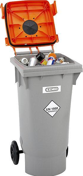 Actual product image Cemo Spray can collection container, mobile, capacity 120 l, HxWxD 960 x 498 x 554