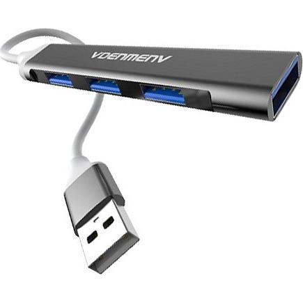 Vega 4xusb Usb-Hub Denmen Schwarz Aluminium Du17 (4 porte), Docking station + Hub USB, Nero