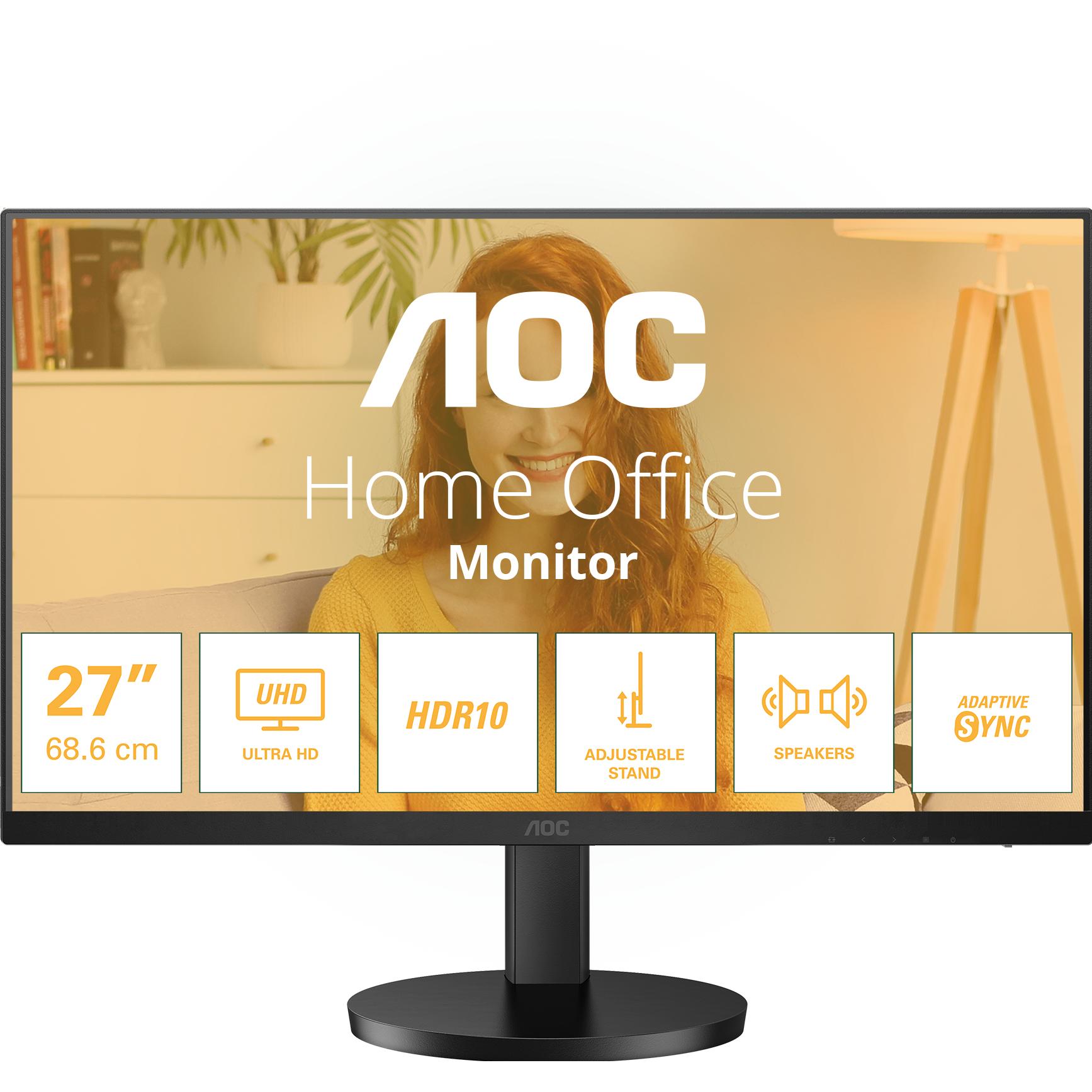 AOC Monitor U27B3AF (3840 x 2160 Pixel, 27"), Monitor, Schwarz