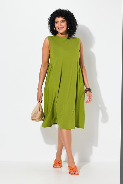 Produktbild Ulla Popken Kleid, Materialmix, A-Linie, Rundhals, ärmellos (62)