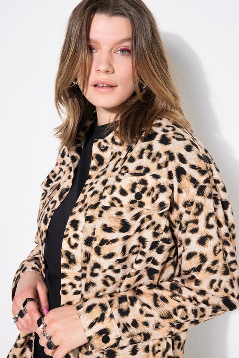 Actual product image Studio Untold Leopard Print Linen Blend Jacket (56)