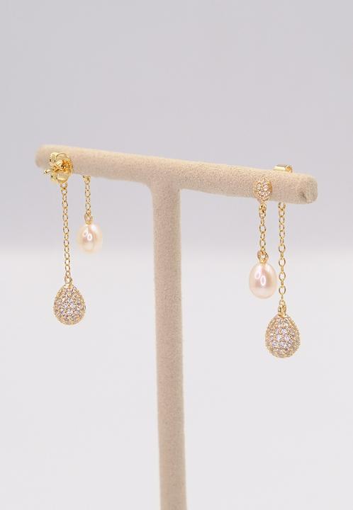 Produktbild Muau Earrings silver 925 freshwater pearl 5-5.5mm cubic zirconia (Silber 925)