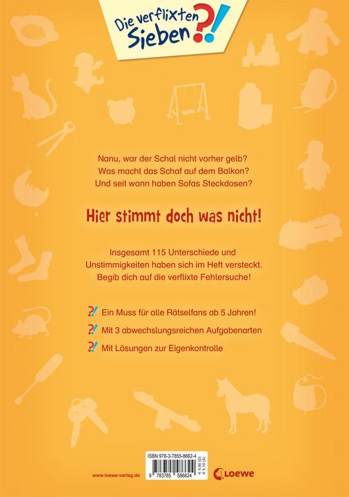 Actual product image Die verflixten Sieben 02. Mein buntes Fehler-Such-Buch (German, Katharina Wieker, Loewe Creative, Loewe learning and puzzles, 2017)