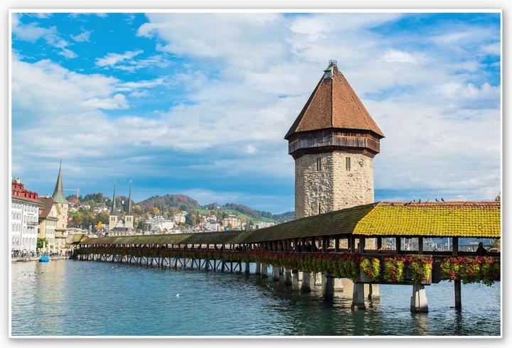 Actual product image Trenddeko Wooden bridge in Lucerne (60 x 40 cm)