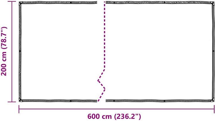 Produktbild vidaXL Transparente Plane mit Ösen 2x6 m Polyethylen durchsichtige Plane (200 x 600 cm)
