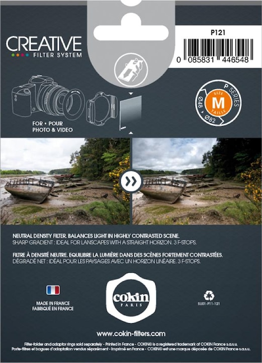 Image du produit Cokin Filtre P121 Déroulement 2 ND 8 (84 mm, Filtre dégradé gris, 84 mm)