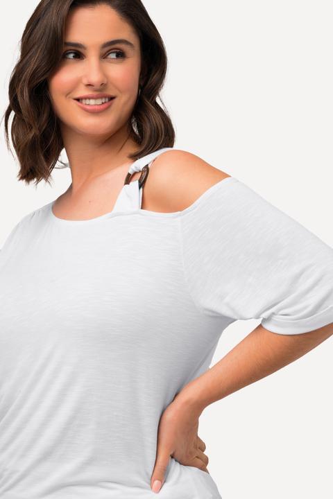 Produktbild Ulla Popken T-Shirt, Cut-Out, gekräuselte Schulter, Halbarm (50, 52)