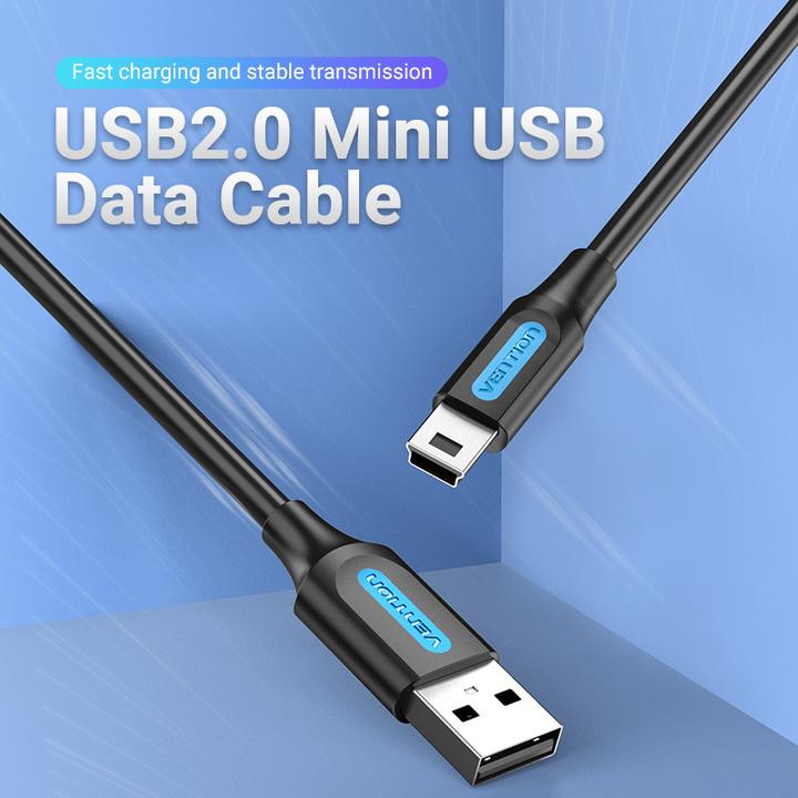 Image du produit Vention Câble USB 2.0 Type-A/Mini USB Type-B noir - 1,5m (1.50 m, USB 2.0)