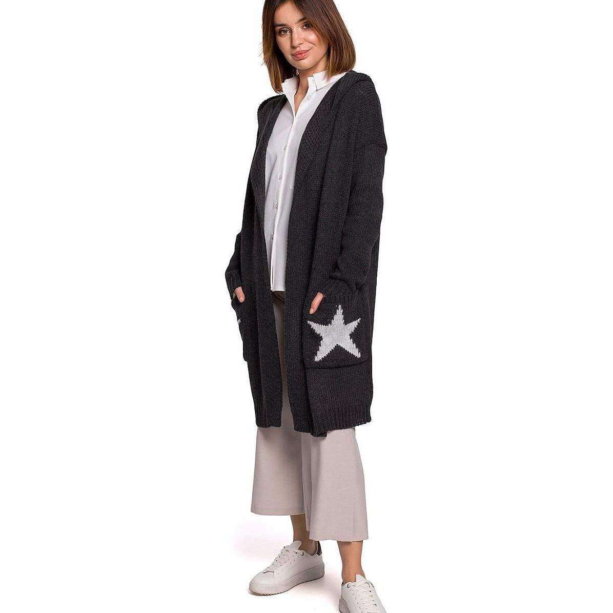 BE Knit, Damen, Pullover, Cardigan, Grau, (L, XL)